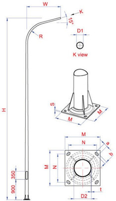 CỘT THÉP TRÒN CÔN LIỀN CẦN TC6-D56